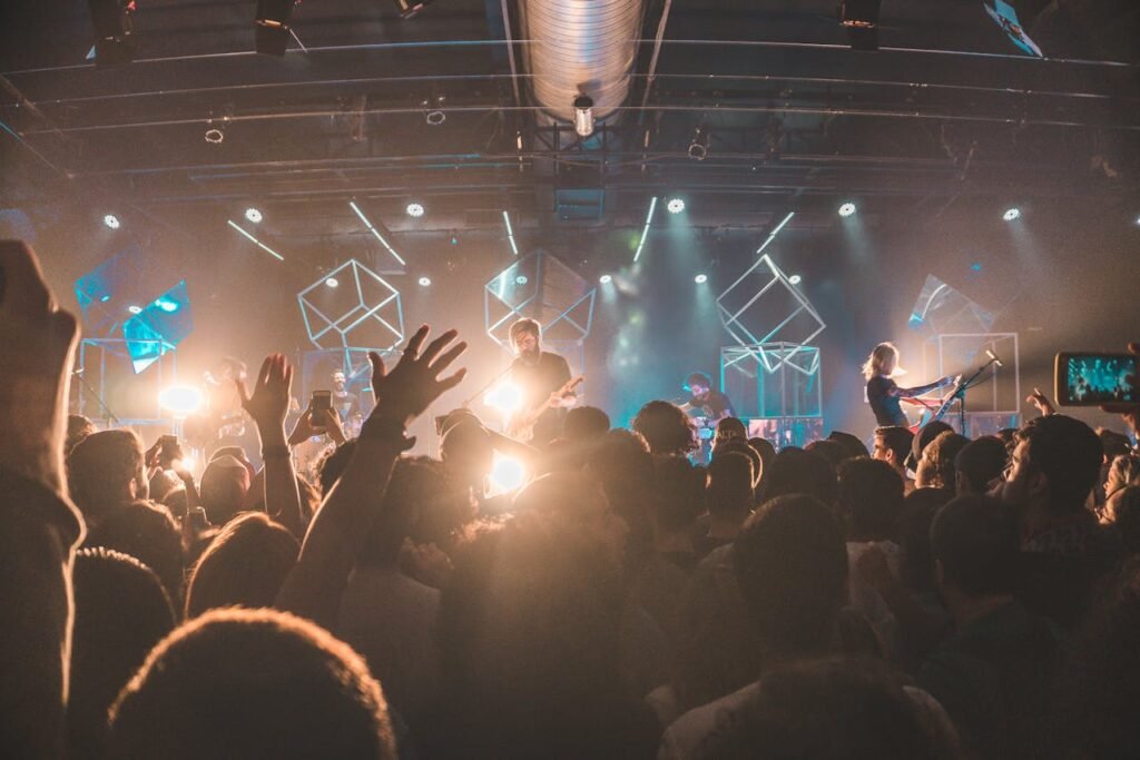 Group of People in Front of Stage